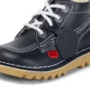 Unisex Kick Hi Zip voor baby’s, leer, marineblauw