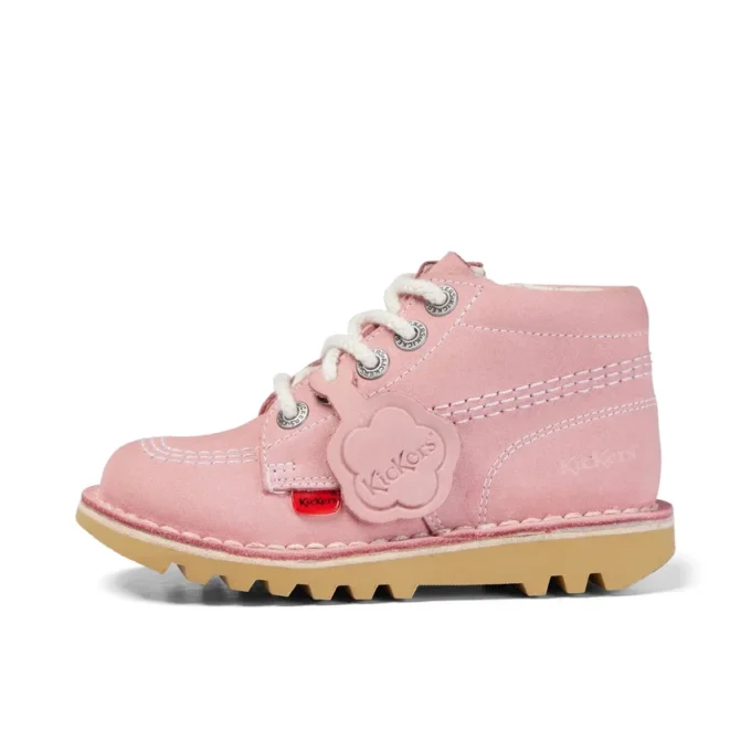Unisex Kick Hi Zip voor baby’s, nubuck, lichtroze