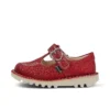 Unisex Kick T-Bar Glitter-schoenen voor baby’s, rood