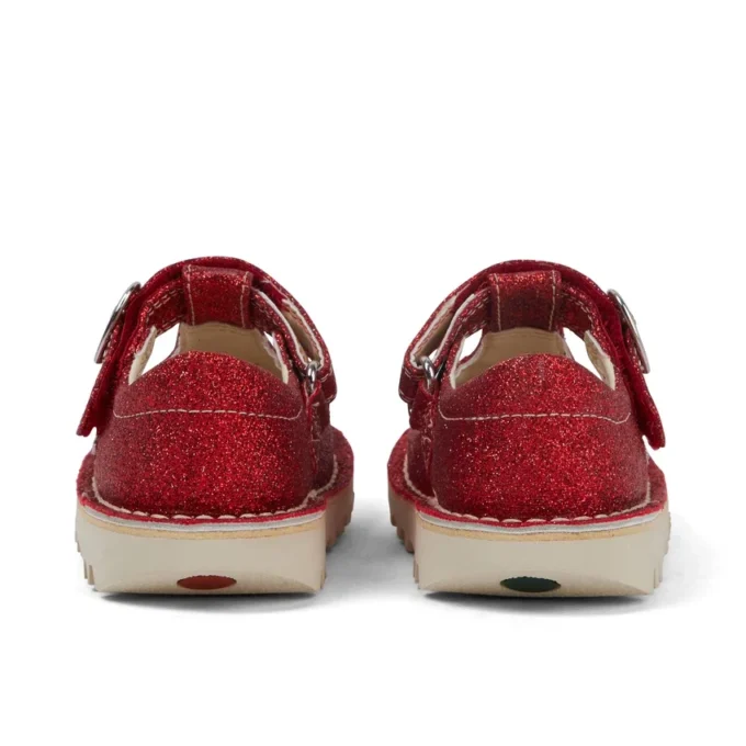 Unisex Kick T-Bar Glitter-schoenen voor baby’s, rood