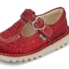 Unisex Kick T-Bar Glitter-schoenen voor baby’s, rood