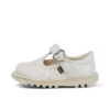 Unisex Kick T-Bar glitter schoenen voor baby’s, wit