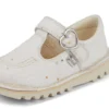 Unisex Kick T-Bar glitter schoenen voor baby’s, wit