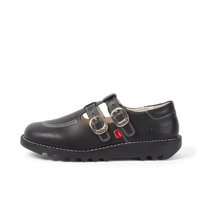Unisex Kick T-Bar Goldie-schoenen voor volwassenen, zwart