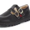 Unisex Kick T-Bar Goldie-schoenen voor volwassenen, zwart