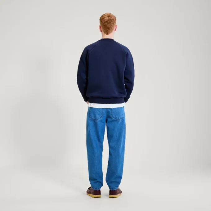 Unisex Kickers Classic Crew-sweatshirt voor volwassenen, marineblauw