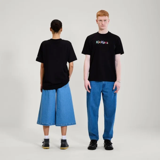 Unisex Kickers Classic T-shirt met korte mouwen voor volwassenen, zwart