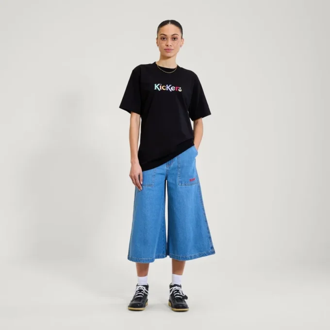 Unisex Kickers Classic T-shirt met korte mouwen voor volwassenen, zwart