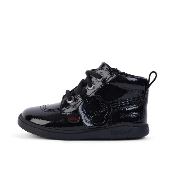 Unisex Playflex Hi Crinkle lakleren schoenen voor baby’s, zwart