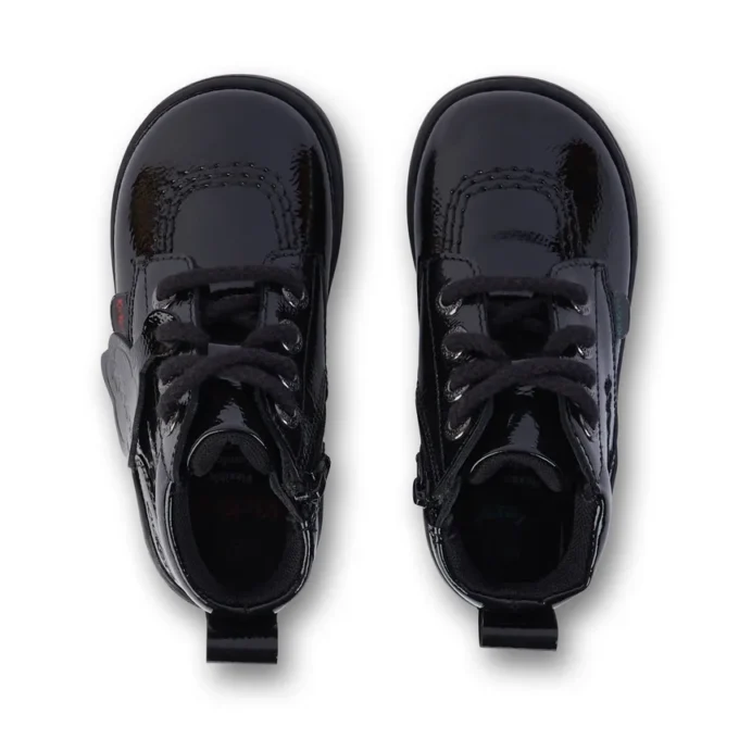 Unisex Playflex Hi Crinkle lakleren schoenen voor baby’s, zwart