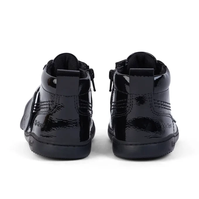 Unisex Playflex Hi Crinkle lakleren schoenen voor baby’s, zwart