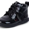 Unisex Playflex Hi Crinkle lakleren schoenen voor baby’s, zwart