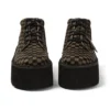 Volwassenen Unisex Kick Hi Platform Leer Zwart/Khaki