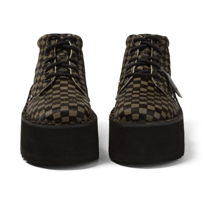 Volwassenen Unisex Kick Hi Platform Leer Zwart/Khaki