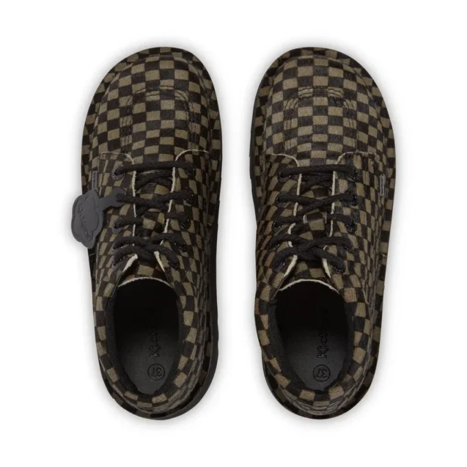 Volwassenen Unisex Kick Hi Platform Leer Zwart/Khaki