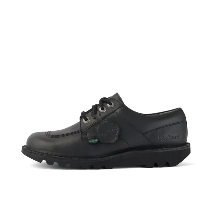 Volwassenen Unisex Kick Lo Leer Alternatief Zwart
