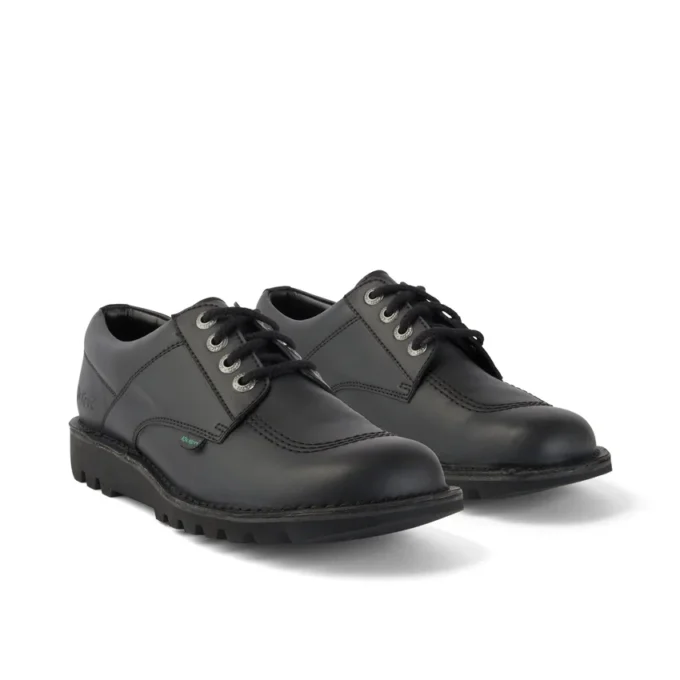 Volwassenen Unisex Kick Lo Leer Alternatief Zwart