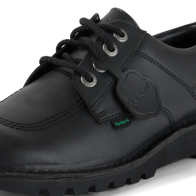 Volwassenen Unisex Kick Lo Leer Alternatief Zwart